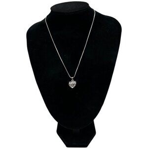 Sterling Silver Heart Pendant Necklace With Elegant Chain Jewelry Gift For Women